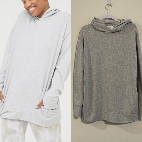 Offline by Aerie Women's Sweatshirt Small Grey Oversized Longline Loungewear - Picture 1 of 17